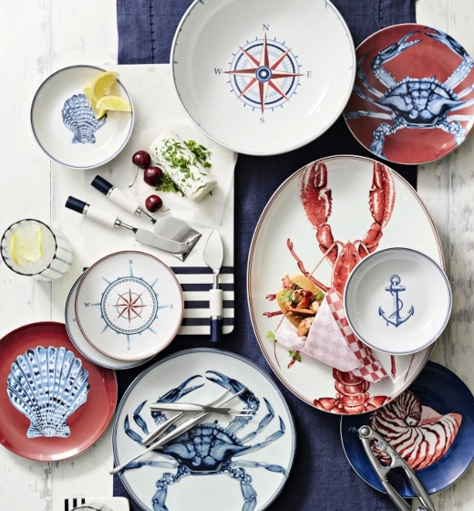 Ceramic Coastal Dinnerware Sets for Sea Inspired Dining Entertaining